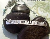 Hand Stamped personalized custom Sterling Silver Choker Necklace You choose phrase. names. or words