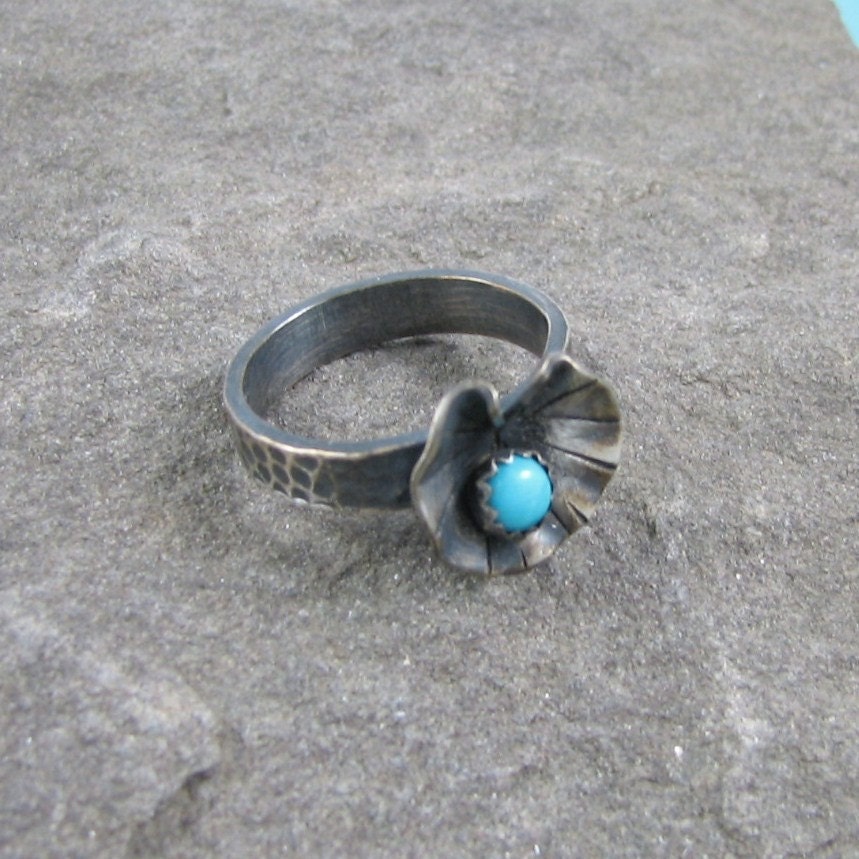 Turquoise Lily Pad Ring- 5 3/4