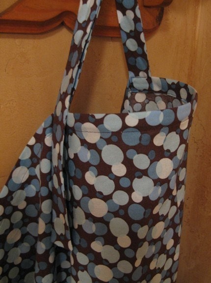 Nursing Cover Brown with Blue Polkadots