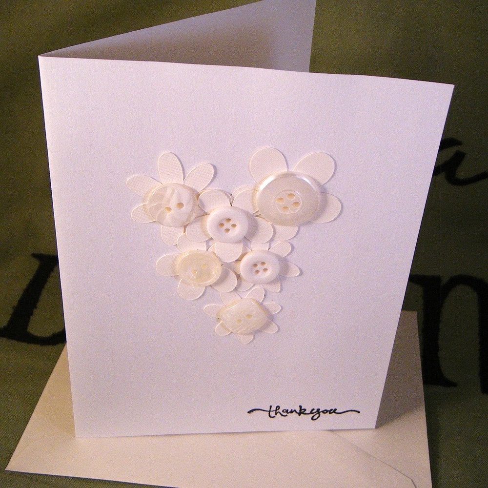 Blooming heart thank you card