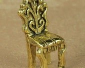 6 Antiqued Gold Chair Charm Pendant Jewelry Finding 1110