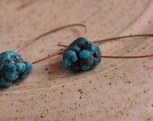 Earrings - modern large kidney earwire and natural magnesite nuggets