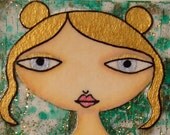 ACEO (Original) - Green and Gold 3/6