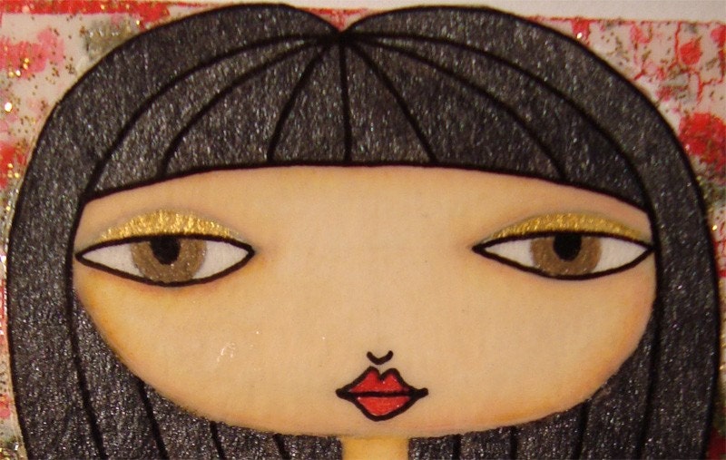ACEO (Original) - Red and Gold 4/8