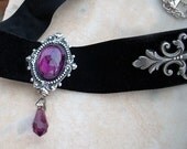 Victorian Velvet Choker - Purple