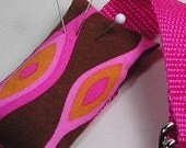 Wrist Emery Pincushion / Pin Cushion - Orange Hot Pink Swirls