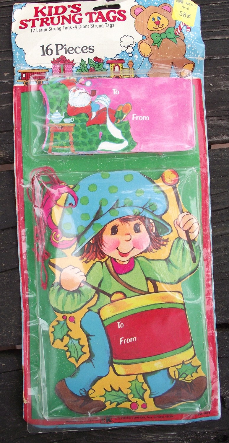 Kids Christmas Strung Tags Unopened