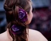 ON SALE romantic amethsyt lilac purple rose blossom flower hair pins (2 pieces)