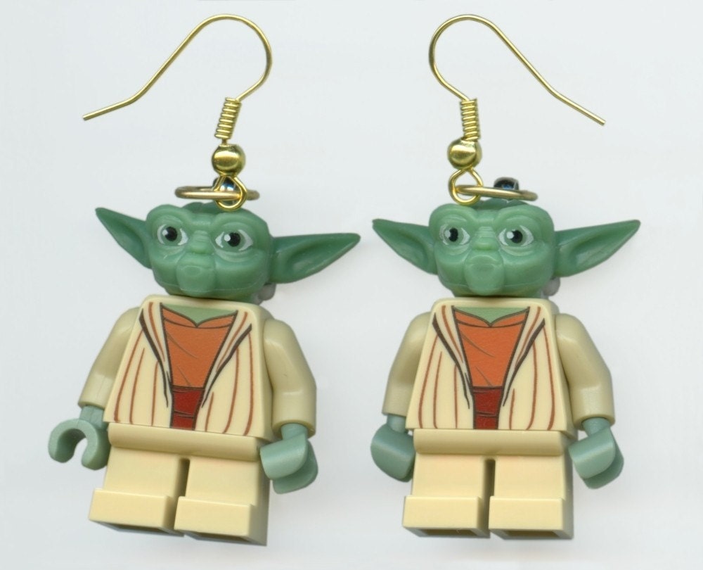 Yoda Lego earrings