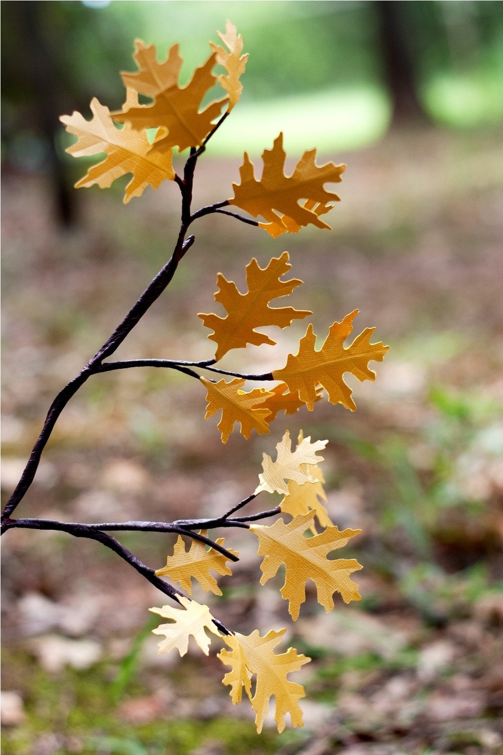paper oak leaf branch - paper flowers for gift, wedding, or home decor