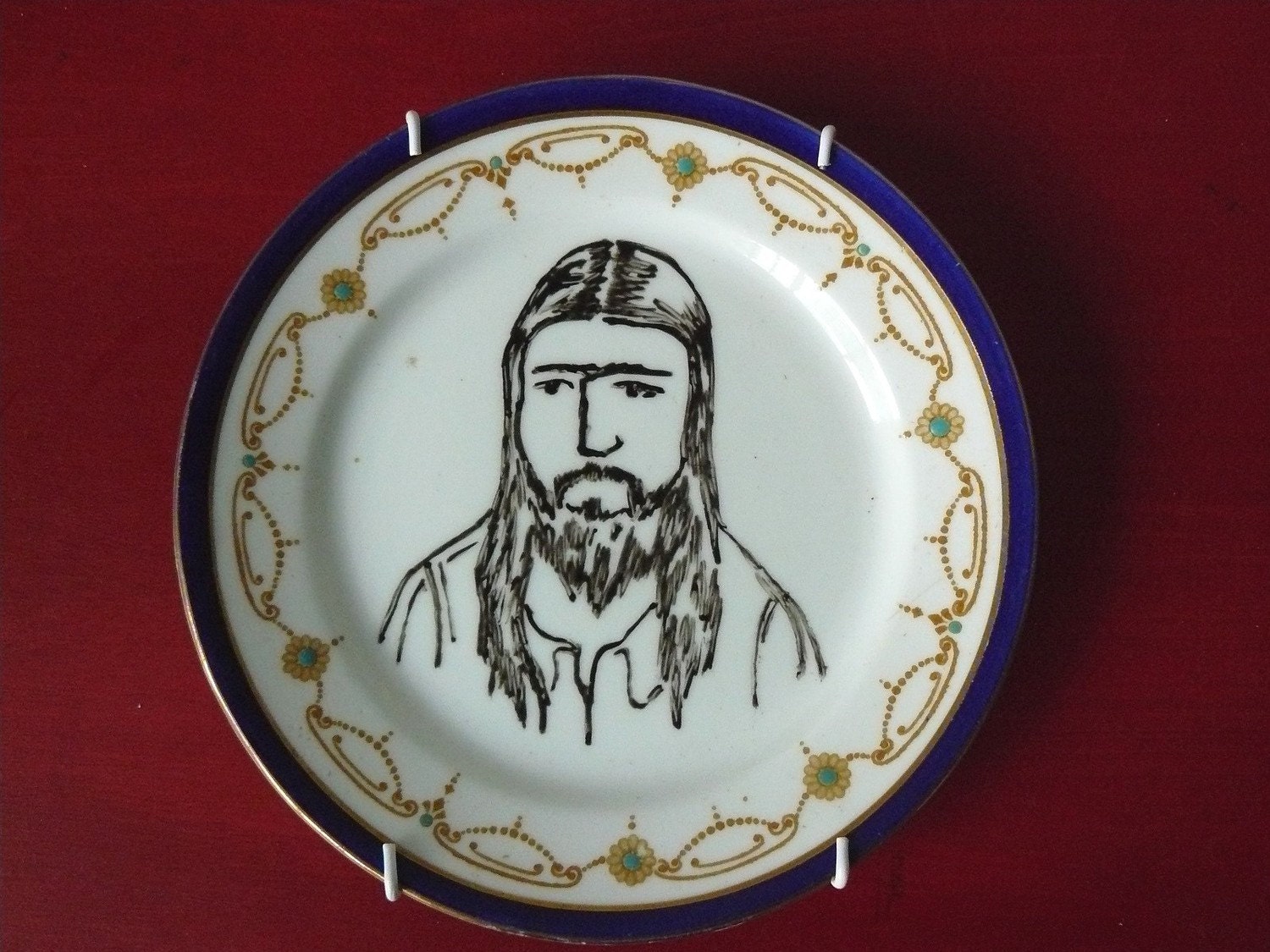 Hillbilly portait small plate