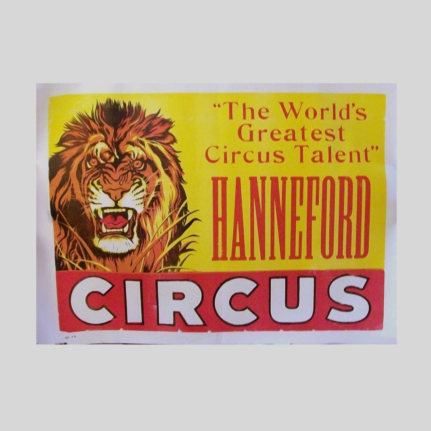 Vintage FEROCIOUS LION Circus Poster