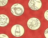 One Yard - Whimsy Vintage Flash Cards Lollipop Red - Fig Tree Quilts for Moda Fabric