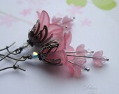 Bubblegum Pink Earrings Flower Lily Earrings