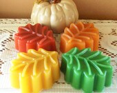 Set Of Four Olive Oil Soaps Pear Spice Autumn Harvest Fir Needle And Mistle Toe And Ivy