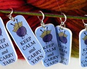 Keep Calm and Carry Yarn set of 5 multicolored stitch markers for KNIT or CROCHET