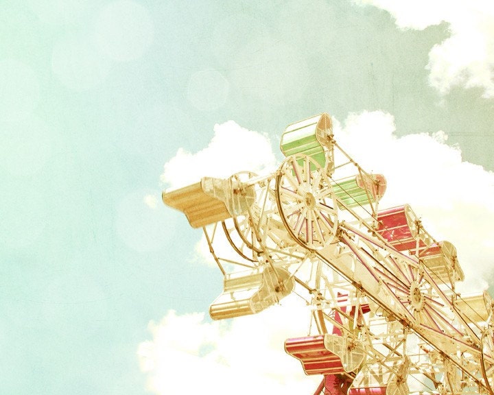 carnival ride print, carnival photography, baby nursery decor, soft and pastel colors carnival photo, circus vintage, wall art for children