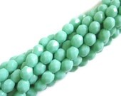 green turquoise 4mm fire polish czech glass bead strand