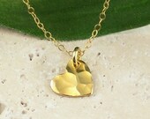 Heart Necklace Simply Sexy Vermeil Gold Charm 14K Gold Filled Chain - Christmas Gift - My Heart Is Yours