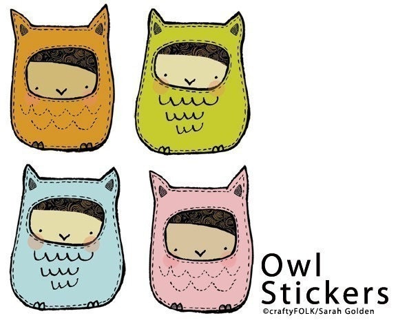 Owl Stickers - Set of 12