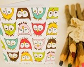 Vibrant Owls - handbound notebook