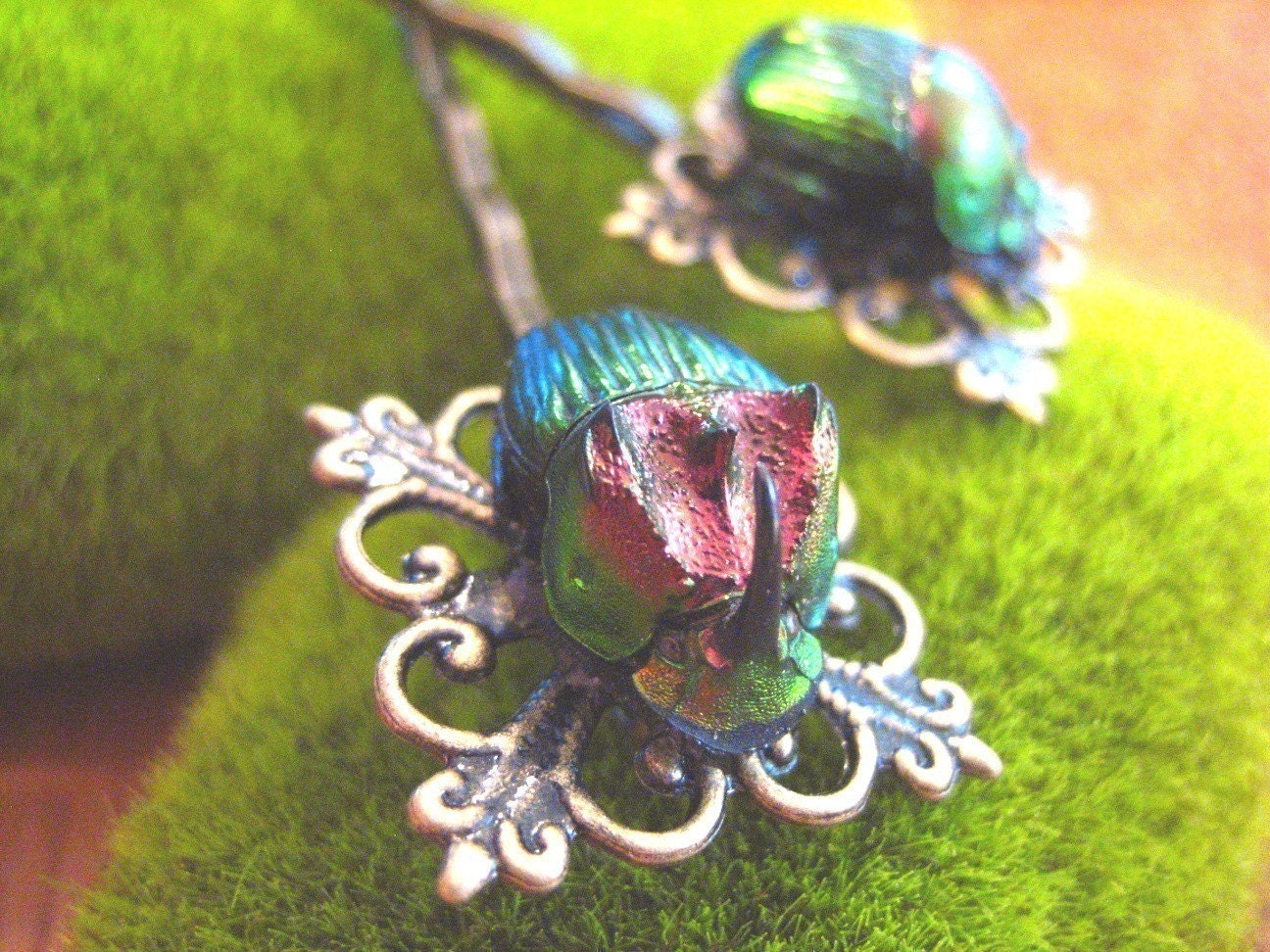 Dung Beetle Hair Pins