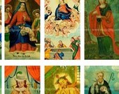 Antique Catholic Paintings IV digital collage sheet for domino jewelry work 1x2 inches 25mm x 50mm saints infant of prague