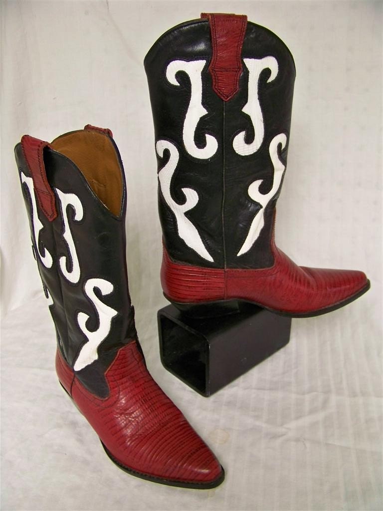 Wanted Cinderalla Cowgirl to Fit Red Leather Cowboy Boots 5-1/2