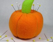 Pumpkin Pincushion / Pin Cushion with Emery Stem