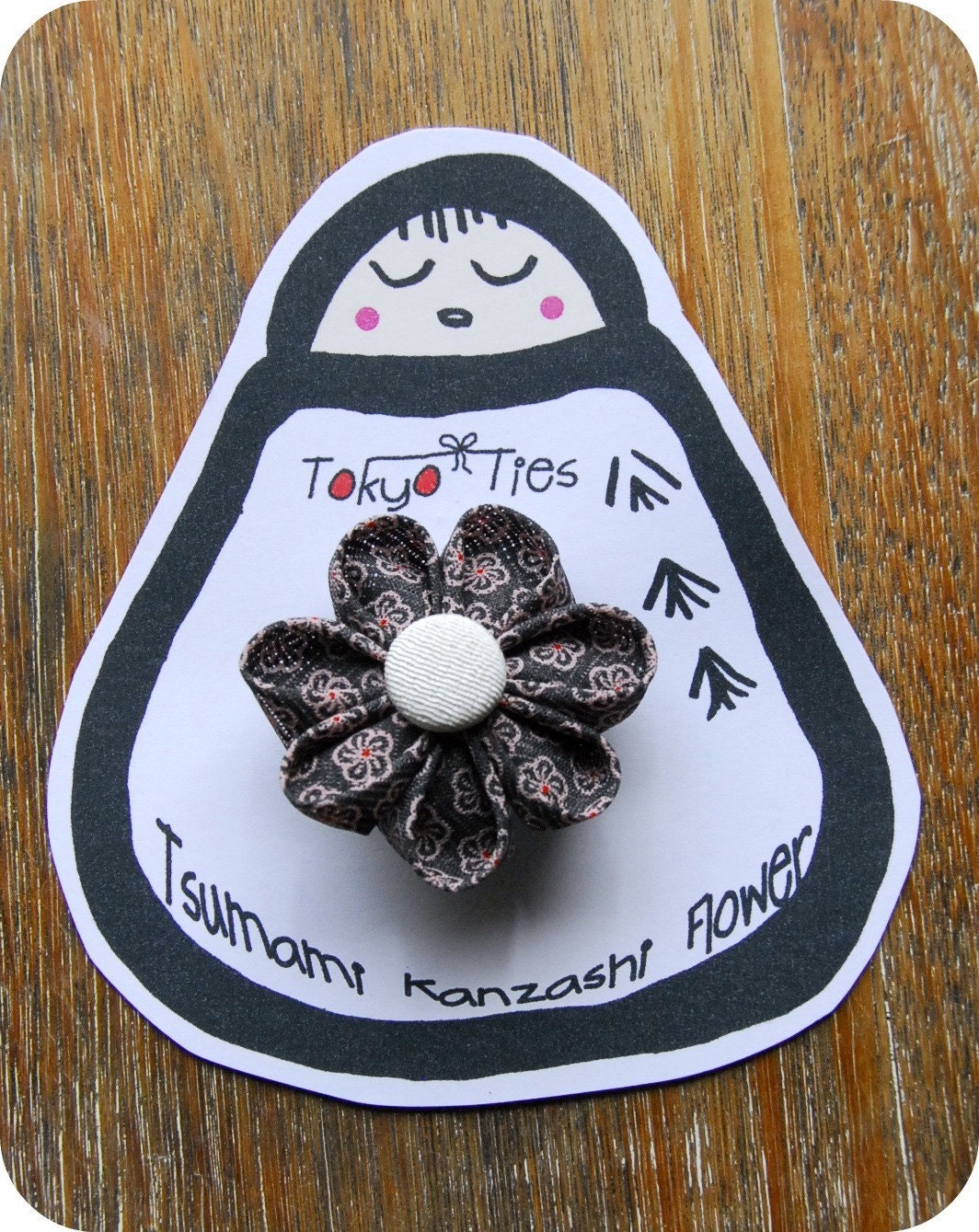 Tsumami Kanzashi Flower Brooch or Necklace