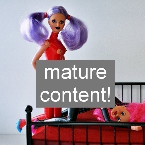 Bottoms Up - a rather rude lesbian Fetishdollies  greetings card - image 5/35  (mature)