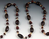 Natural Seed Jatoba and Carnelian Necklace - Eco Friendly Gift