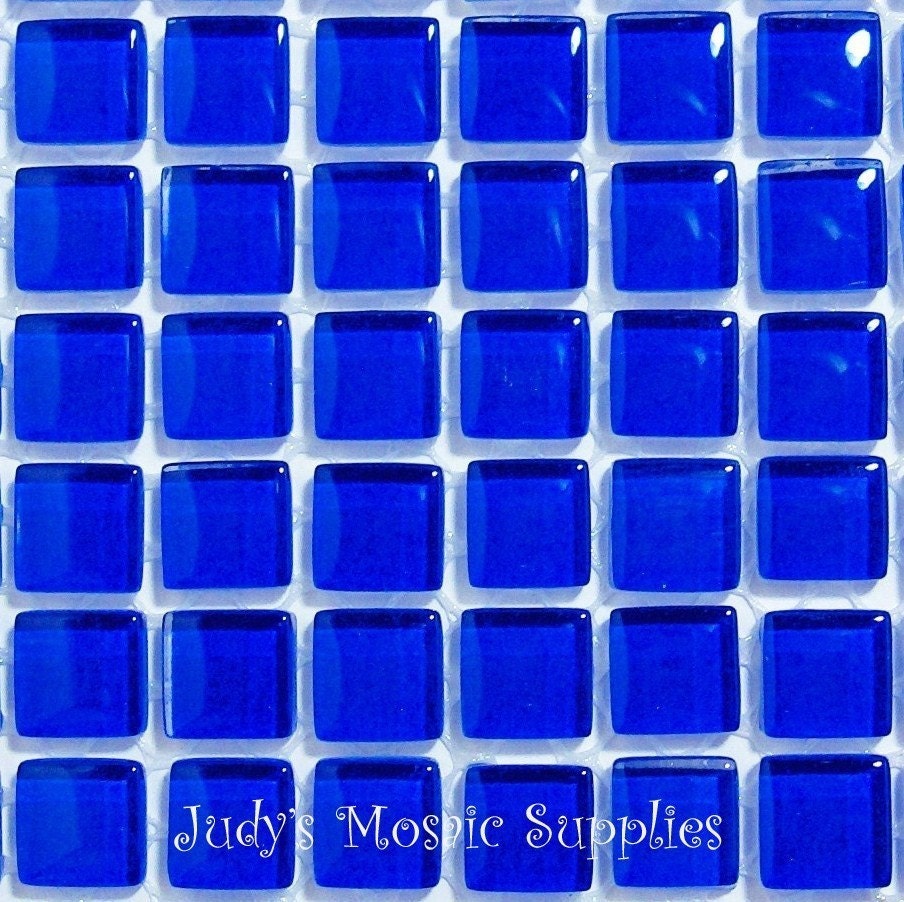 Royal Blue Glass Tiles Mini Tesserae Mosaic Squares - 100 3/8 Inch Tiles