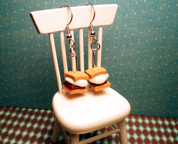 Miniature S'mores Earrings