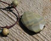 Pond Rifts  - Gem Cut Green Jasper Necklace