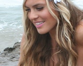 Custom white daisy Hippie Headband - hippieheadbands