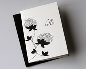 Puffs, Black, hello - folded notecards - Set of 5