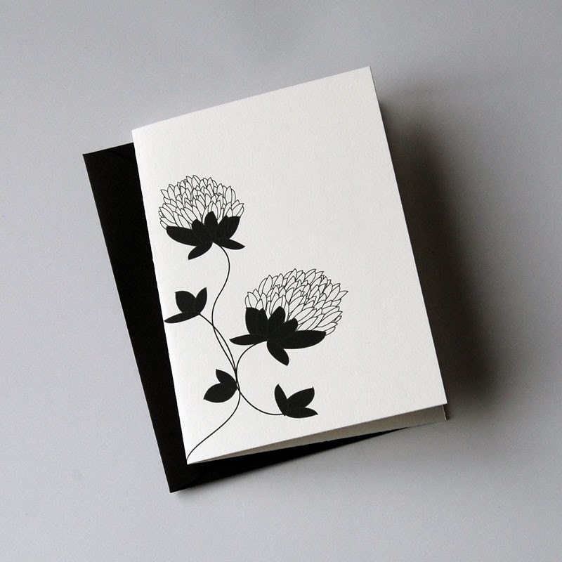 Puffs, Black, folded notecards - Set of 5
