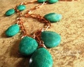 Russian Amazoninte and Copper Necklace "Waves"