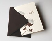 Puff, Brown, hello - folded notecards - Set of 5