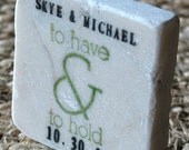 To Have and to Hold Wedding Favors, Green, Save the Date Magnets, Set of 25