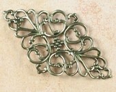 6 Antique Silver Victorian Filigree Jewelry Finding 512