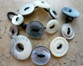 Unisex Vintage Button Bracelet Ivory & Gray Walking On The Moon