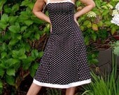 Swing Dress (Black w/ White Polka Dots)