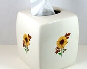 Handmade Ceramic Sunflower Tissue Box Holder