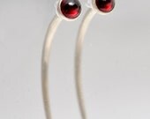 Elegant Garnet 12 / 10 / 8 / 6 Gauge Sterling Silver Talon Earrings Dangle Piercing