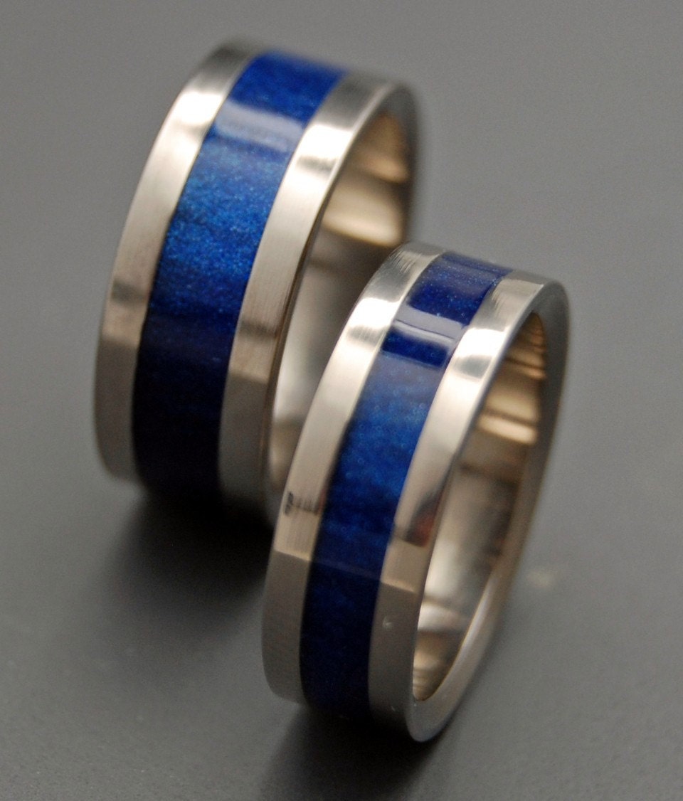 Star Blue Wedding Ring Set