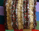 CHRISTMAS RIBBON RUFFLE kitsch cushion