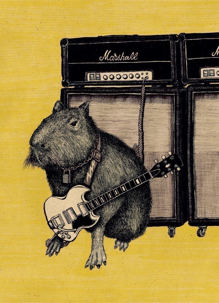 CAPYBARA 11x15.25 print signed and numbered
