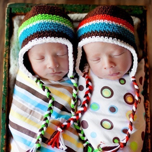 Newborn Earflap Beanie - You pick colors